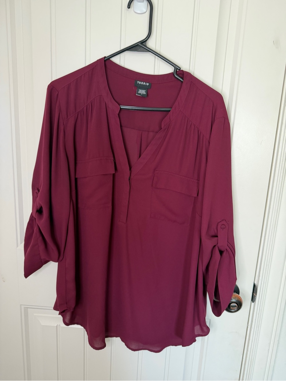 Torrid blouse in rich burgundy